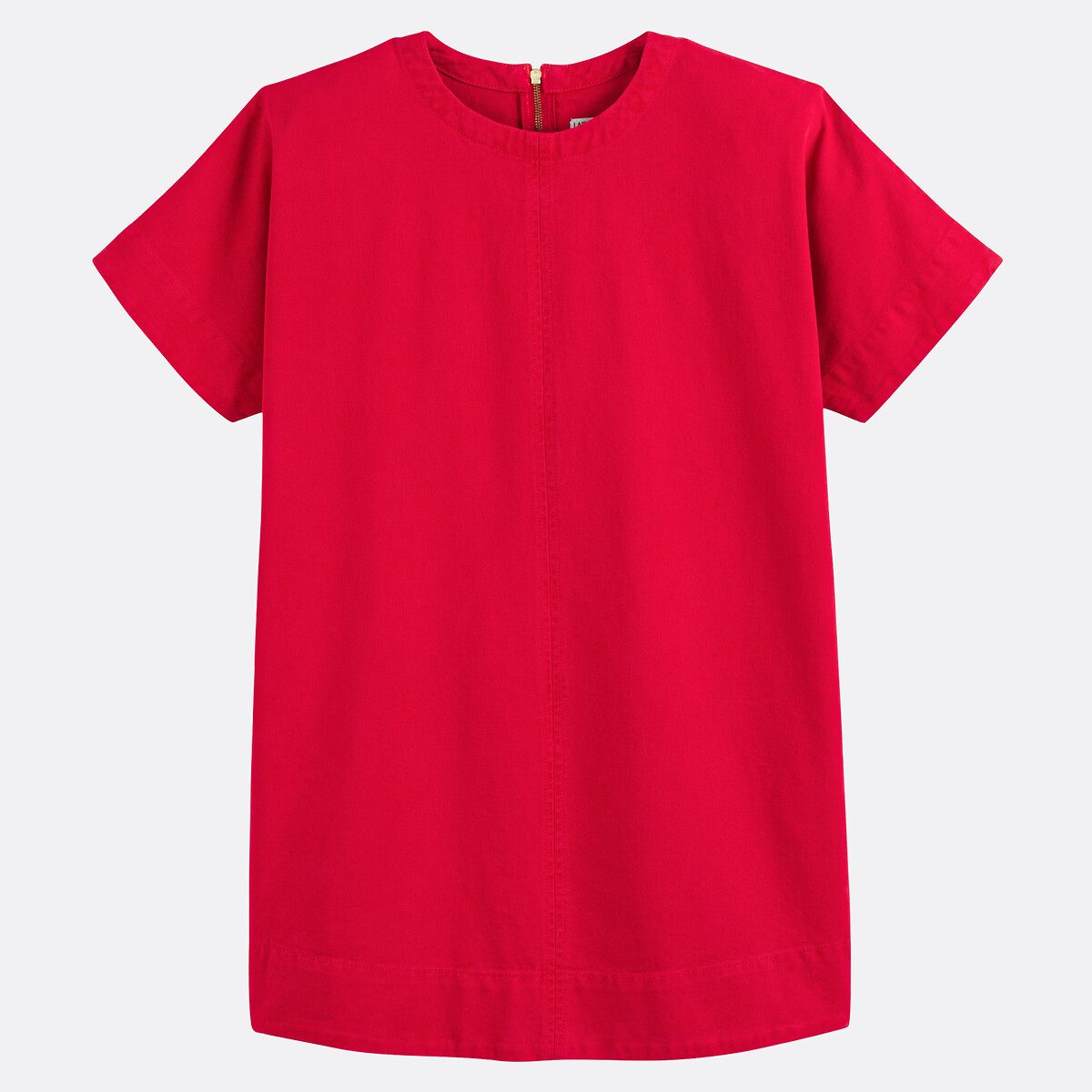 COLEÇÕES LA REDOUTE<br>Vestido evasê, jeans, mangas curtas