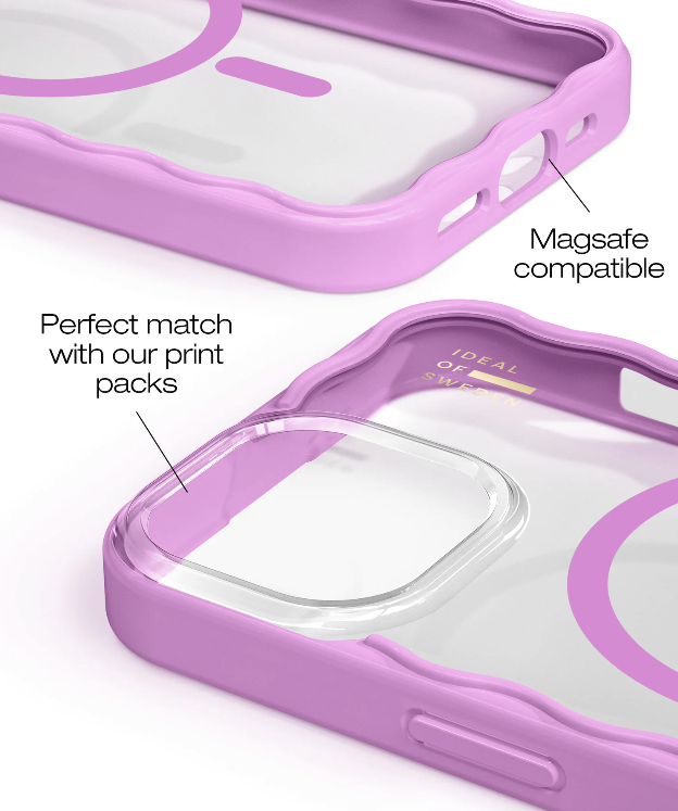 iPhone 16 MagSafe Hardcase Hülle Frame Case Recycled (IDFRCMS-I2461-51) - Transparent / Pink