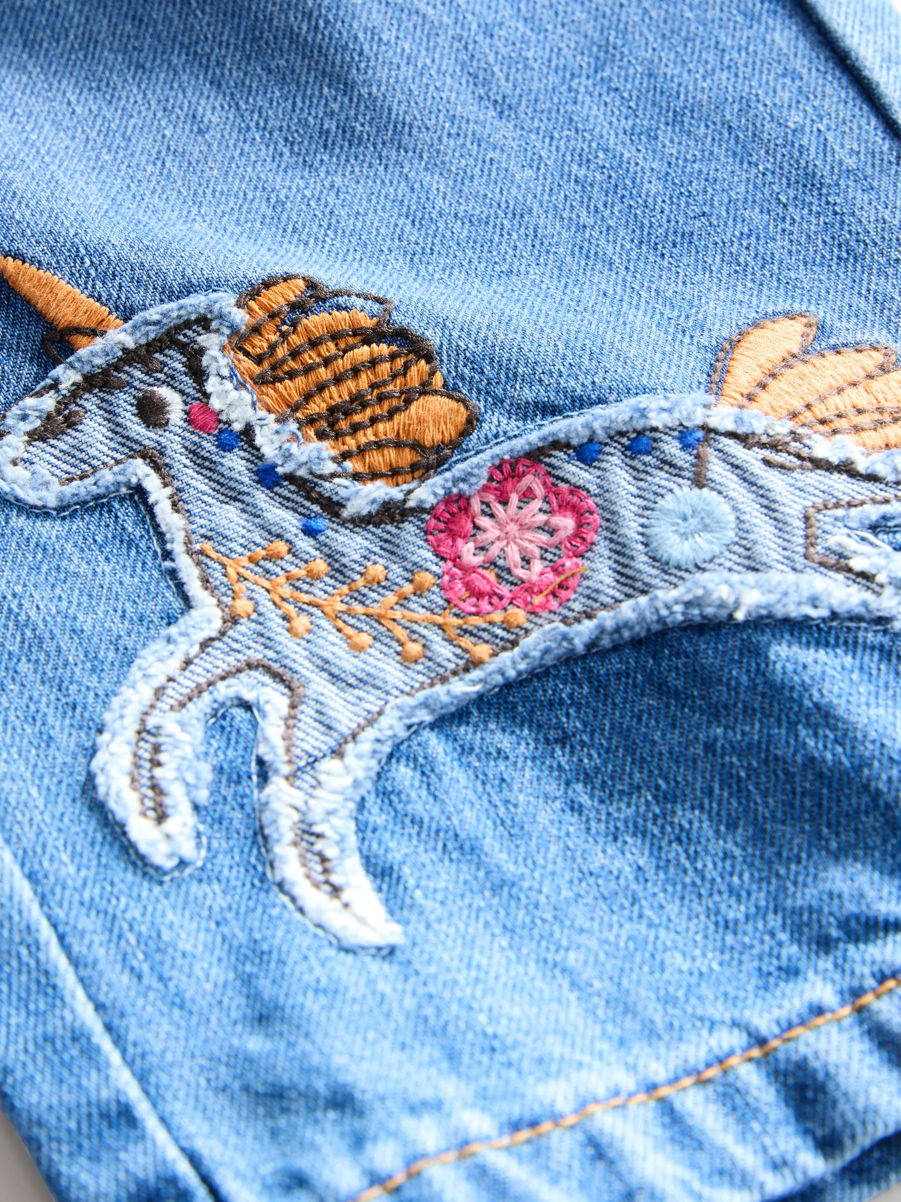 Denim - Jeans versierd met eenhoorns (3mnd-7jr)