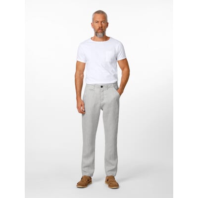 Herren-Leinenhose, Hellgrau