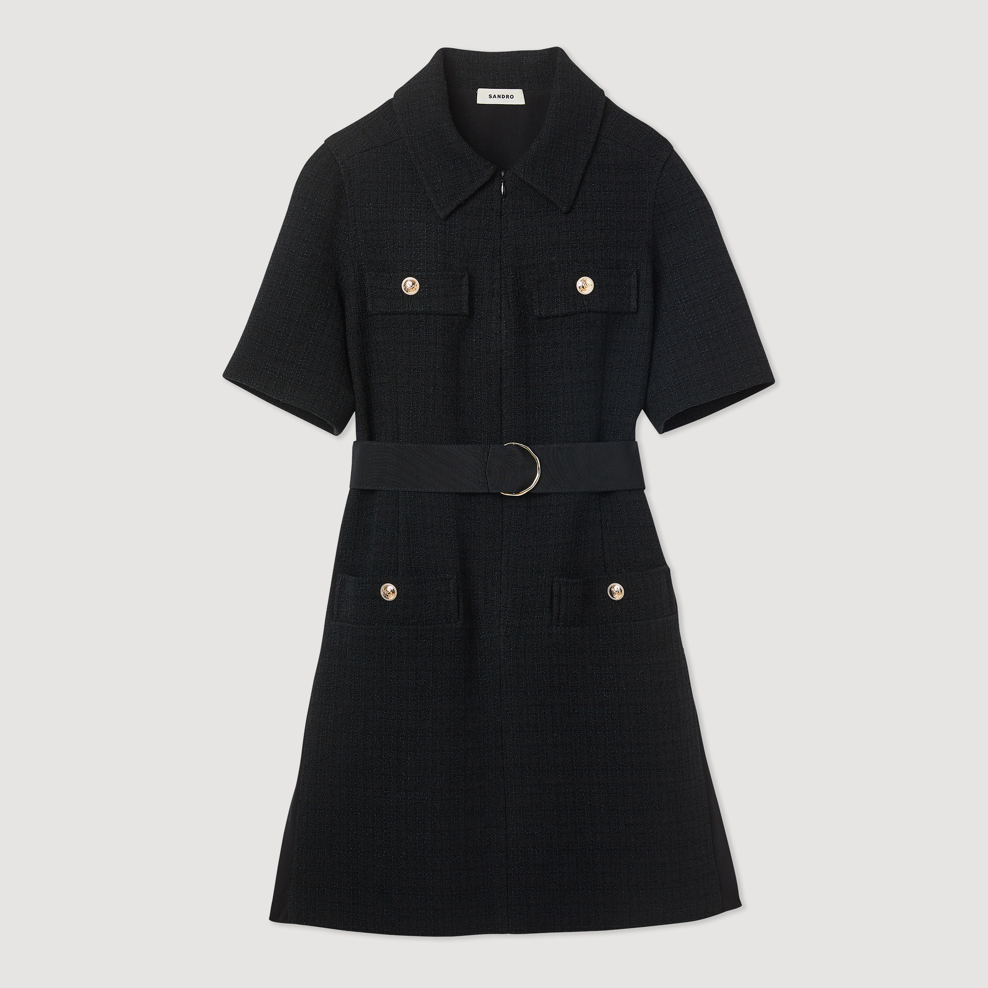 Robe á manches courtes bi matiéres
