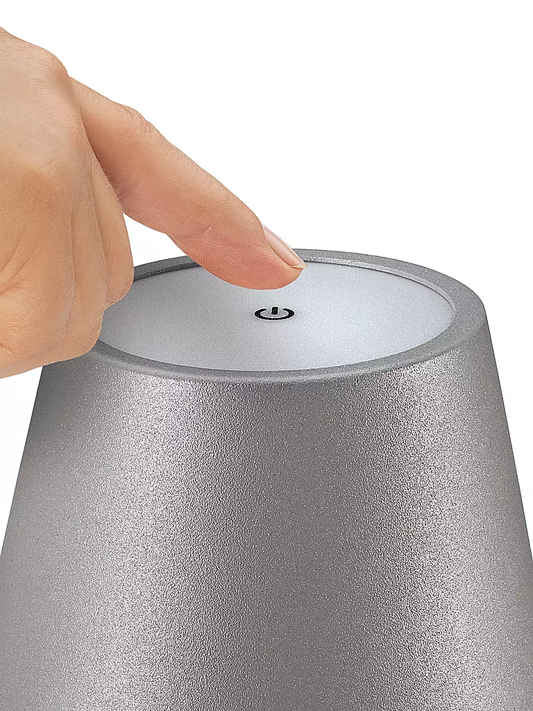 CILIO LED-Flaschenlampe LUCE 13,5cm Grau  grau