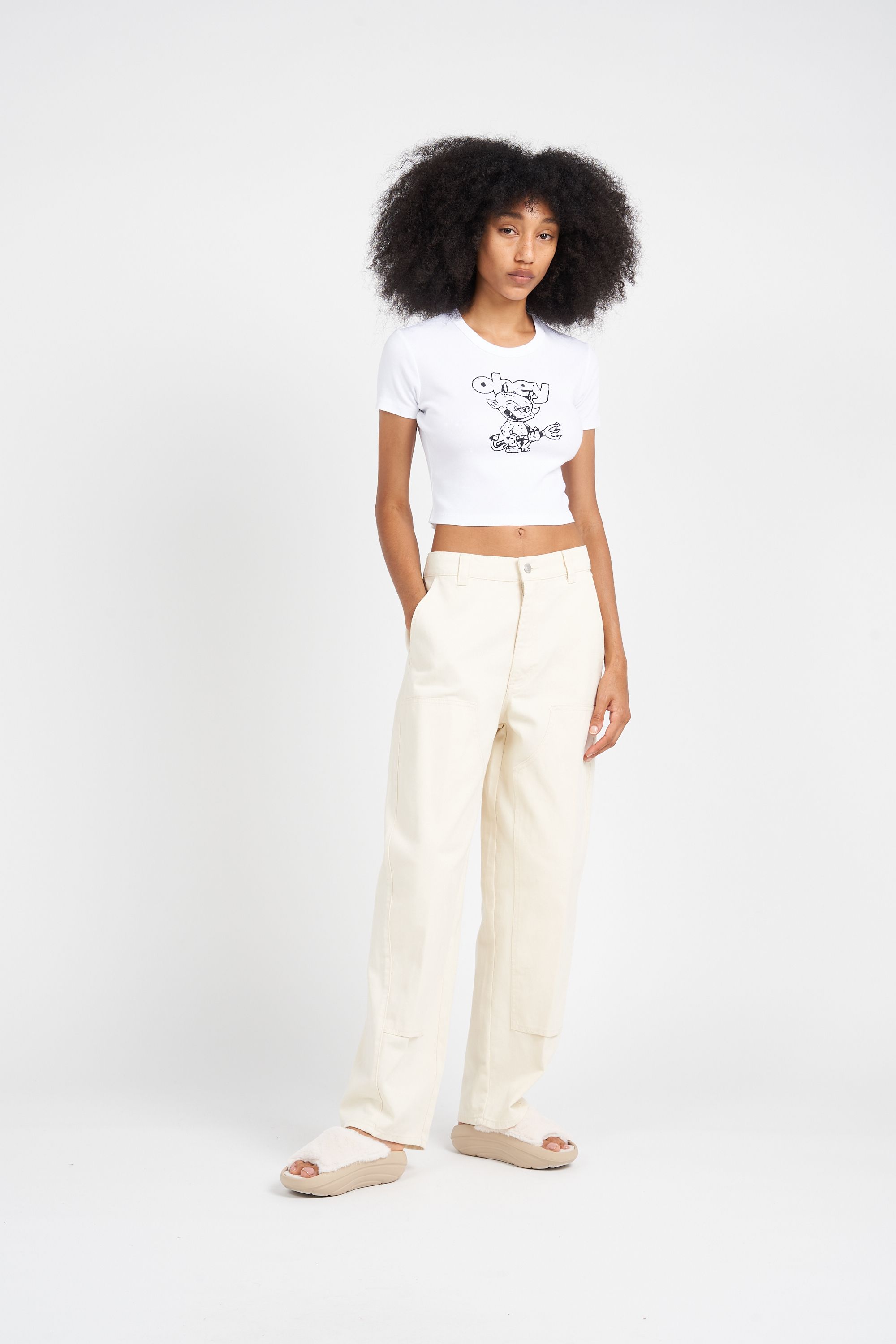 OBEY T-shirt manches courtes DEVIL WHT WHITE Blanc