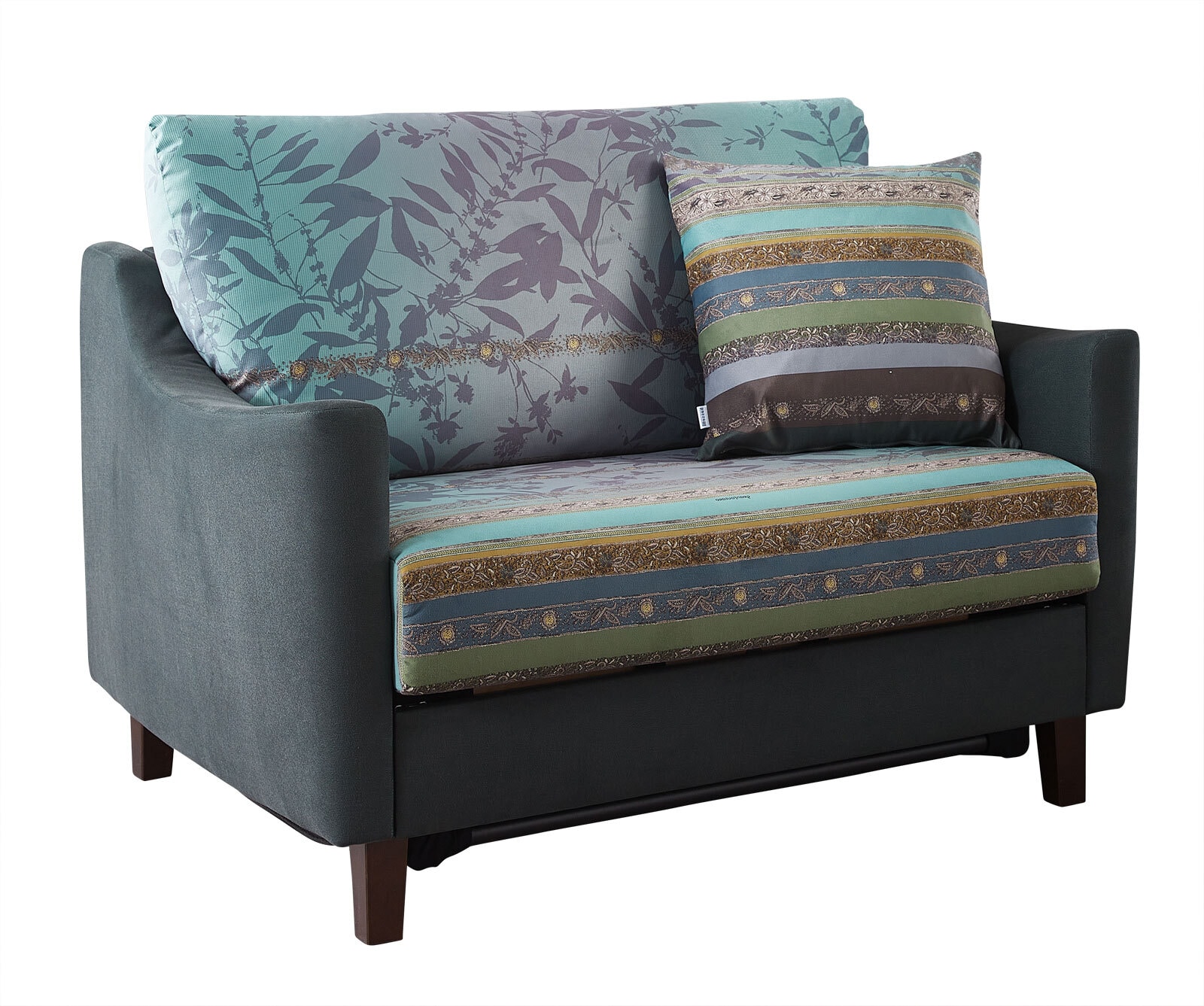 SCHRÖNO Schlafsofa ANCONA 125 x 200 cm blau-braun