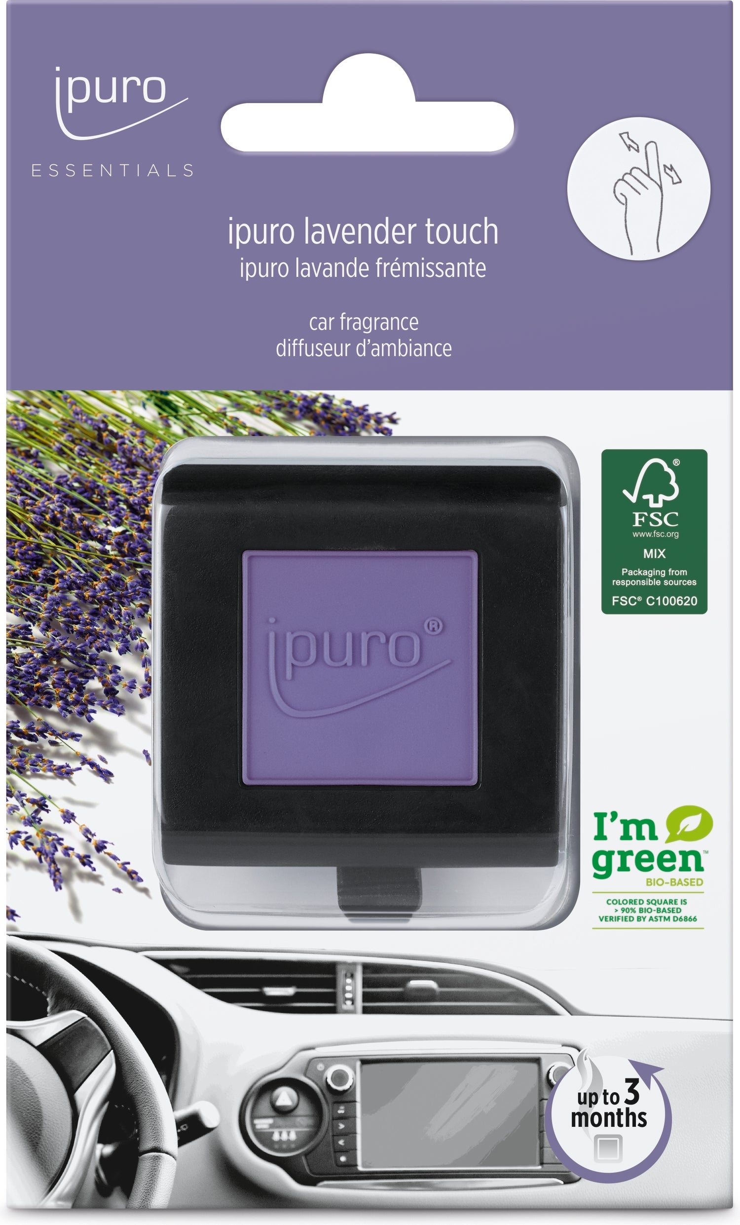 Ipuro autoclip Essentials Lavender Touch 4 x 4 cm