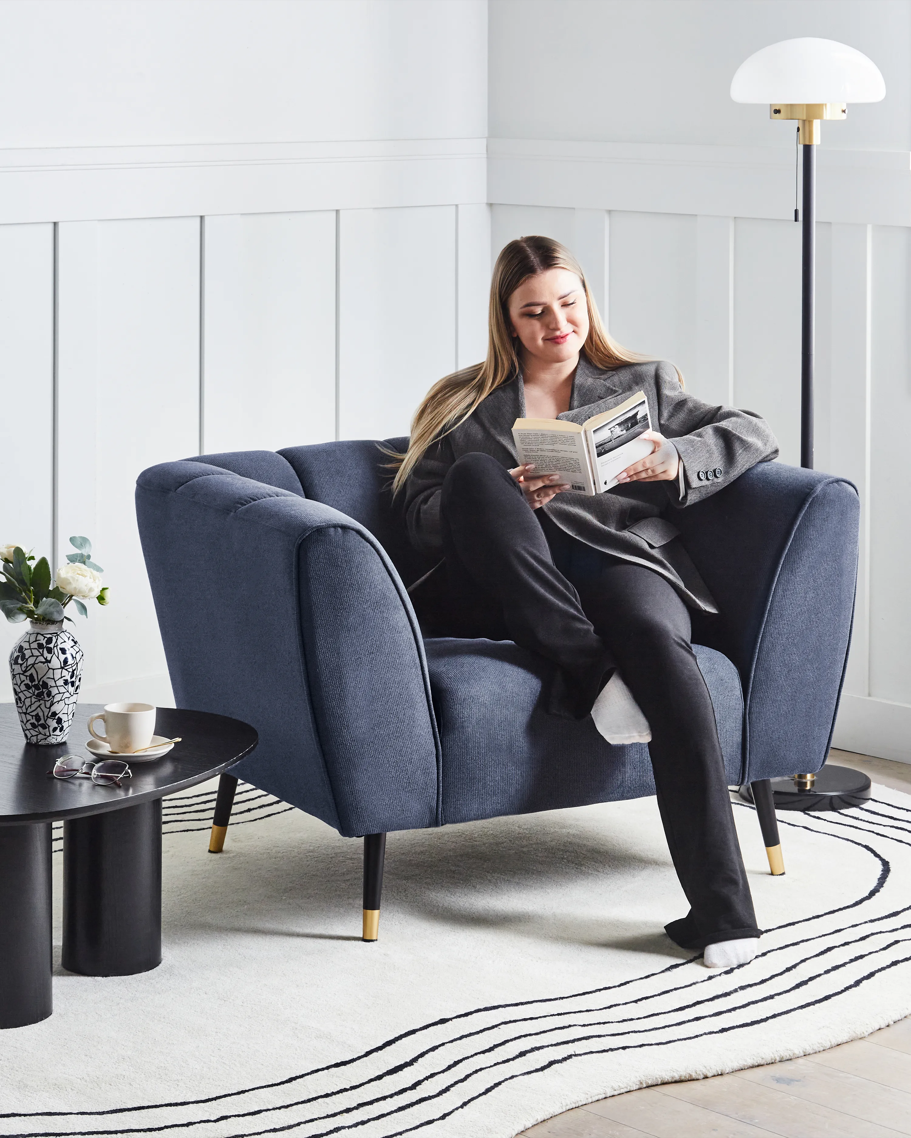 Fauteuil ORSTA Stof Donkerblauw
