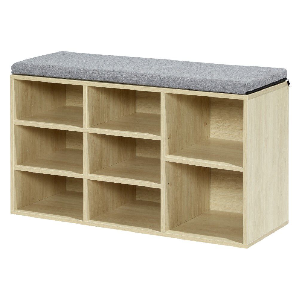 Banc meuble à chaussures 2en1 8 compartiments