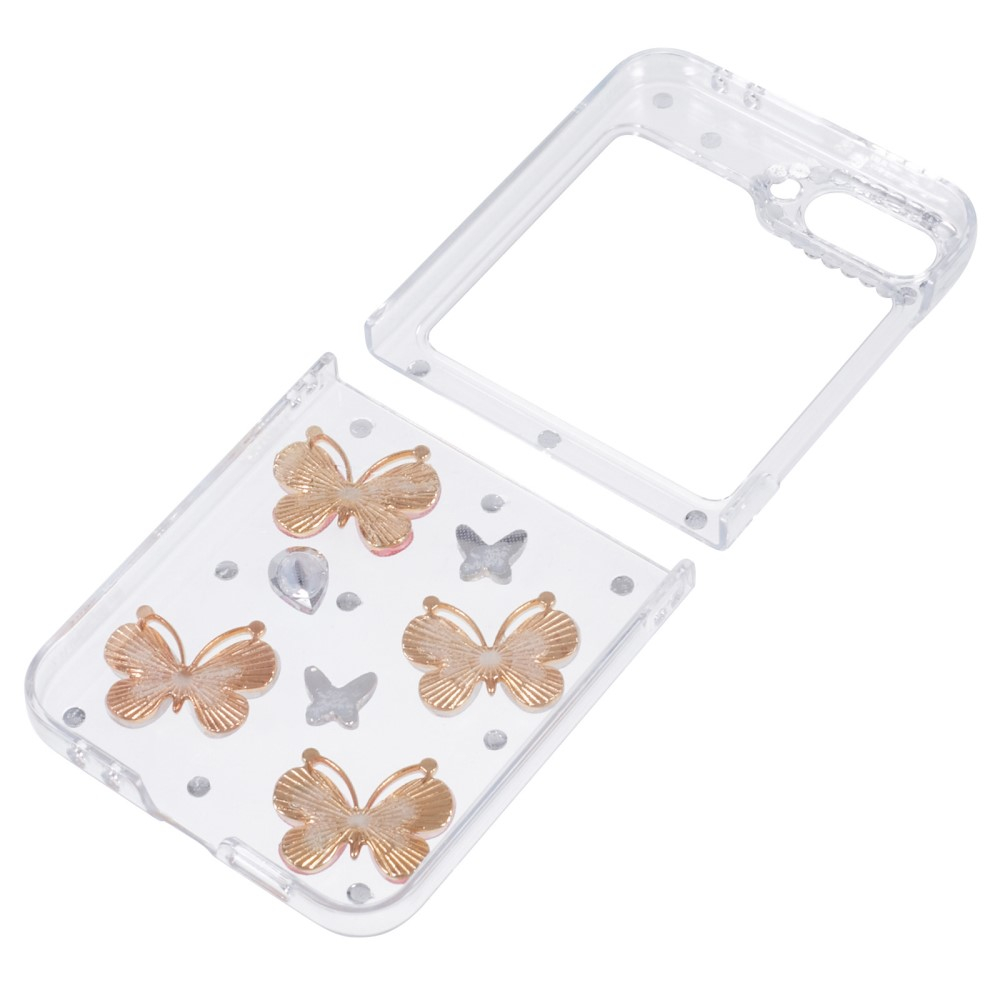 Samsung Galaxy Z Flip7 FE / Z Flip6 Hardcase Schutzhülle Glitzer Steine - Schmetterlinge