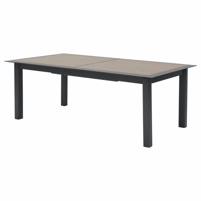 Table de jardin extensible ALLURE Effet bois muscade & Graphite