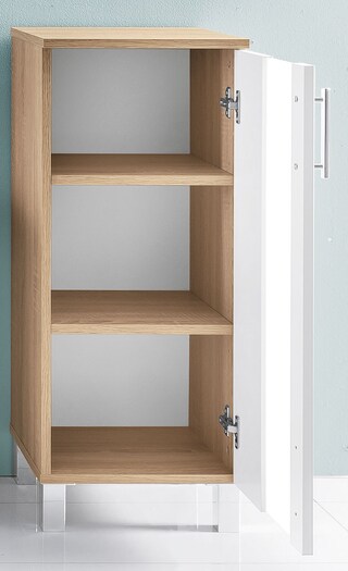 Unterschrank Weiß/Eiche sägerau Nachbildung 33 x 80 x 31 cm