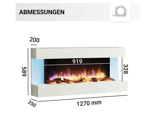 Elektrische haard Balderia Helia wit 2000 watt incl. afstandsbediening