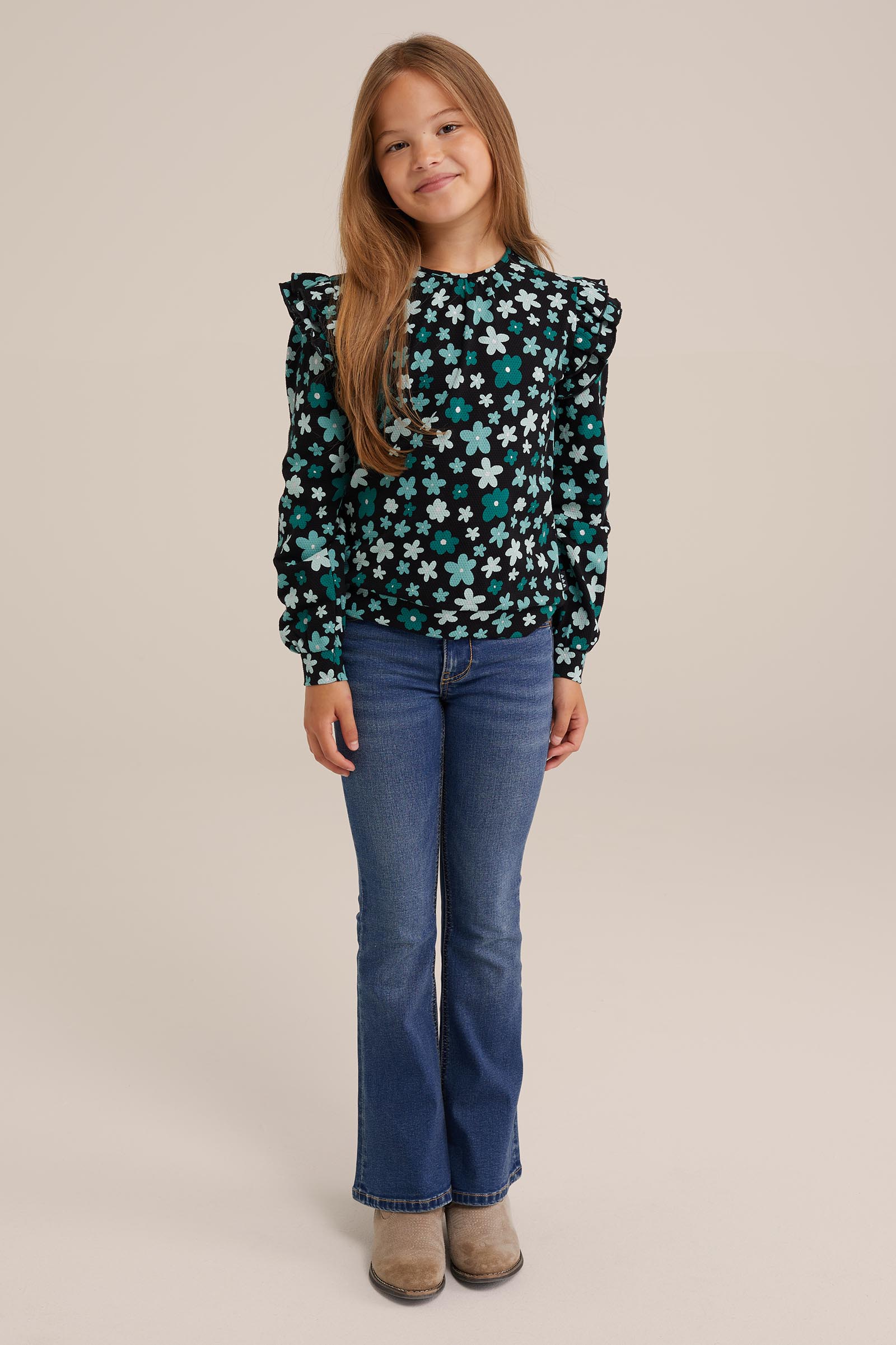 Meisjes T-shirt met dessin WE Fashion Zwart