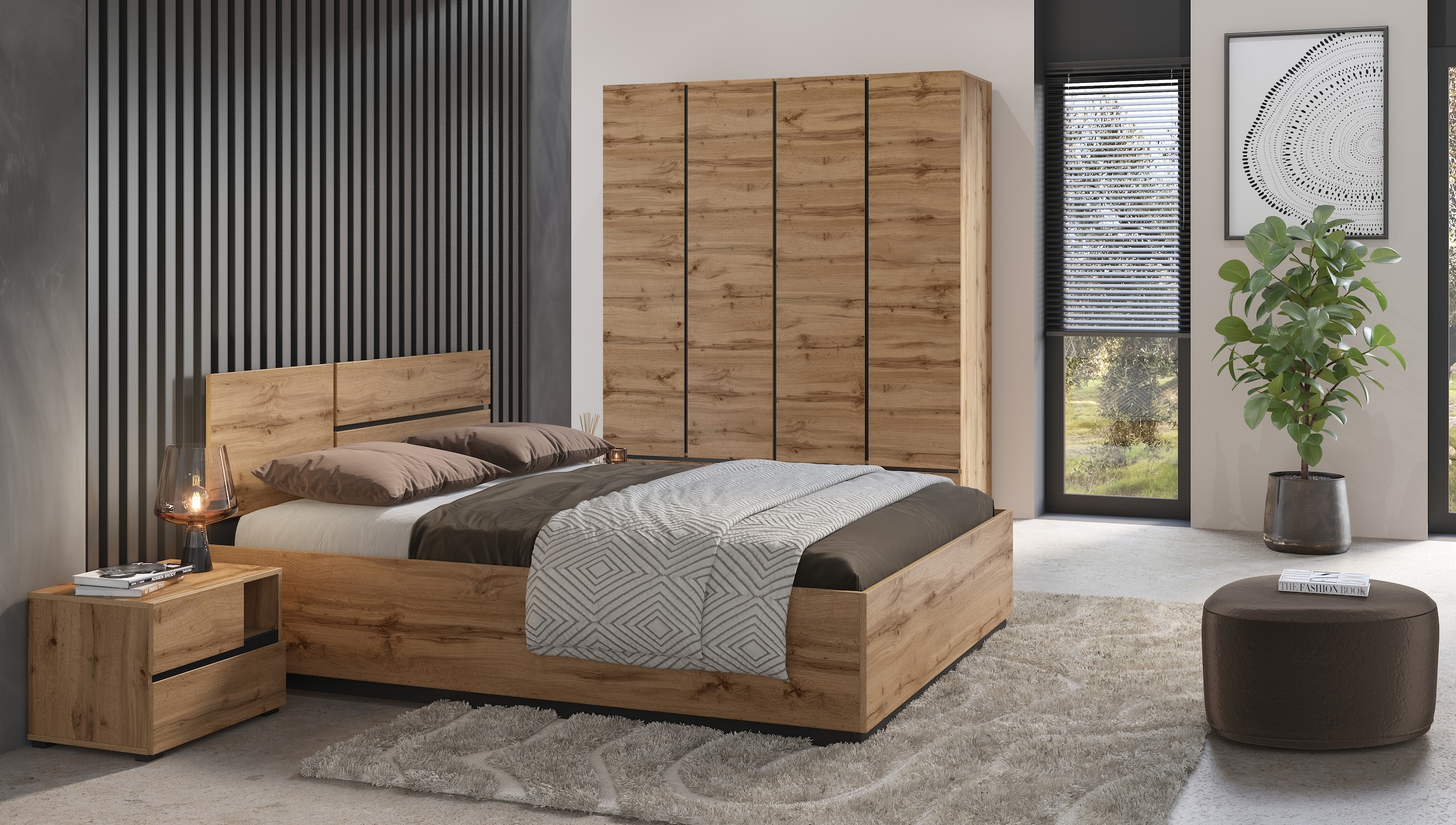 Home affaire Bettgestell »Cross, moderner Bettrahmen« Doppelbett in zwei Grössen, stabiles Bettgestell