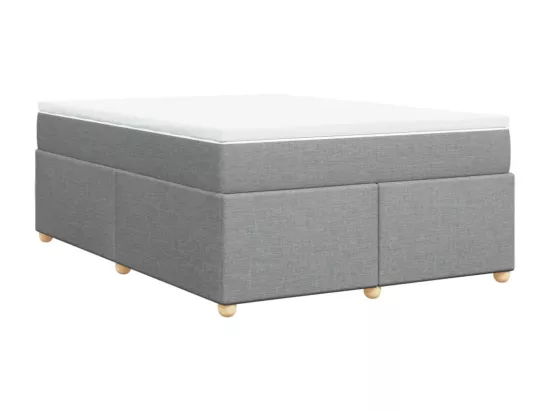 Sommier à lattes de lit avec matelas Gris clair 160x200cm Tissu