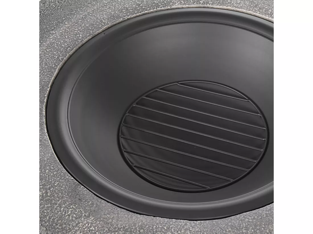 Foyer avec grille TAMBORA Béton Gris