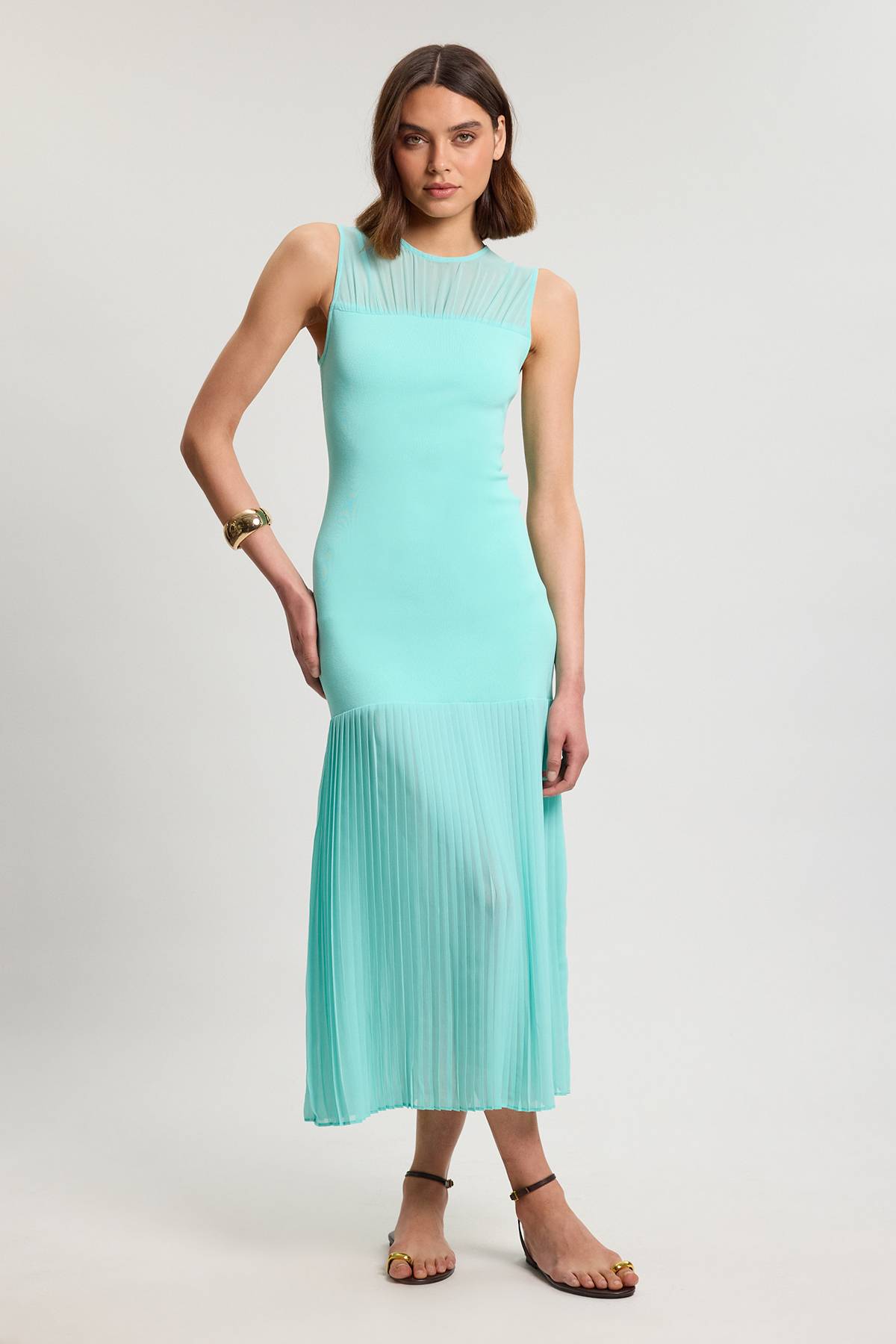 KarenMillen Robe Mi-longue Moulante À Motif Bandage Tissé Pour Petite Taille