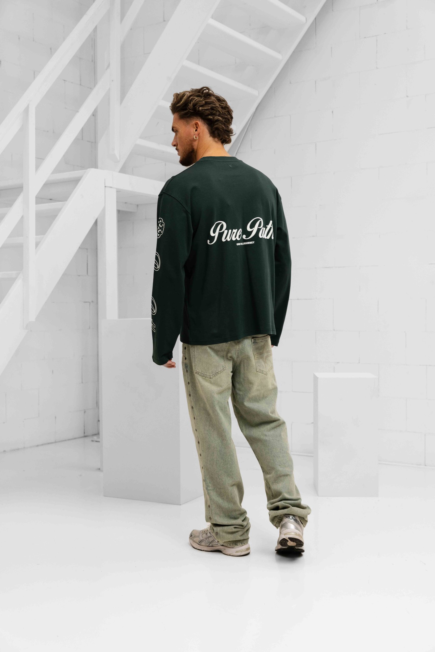 Pure Path Essence Of Life Longsleeve T-Shirt Heren Donkergroen