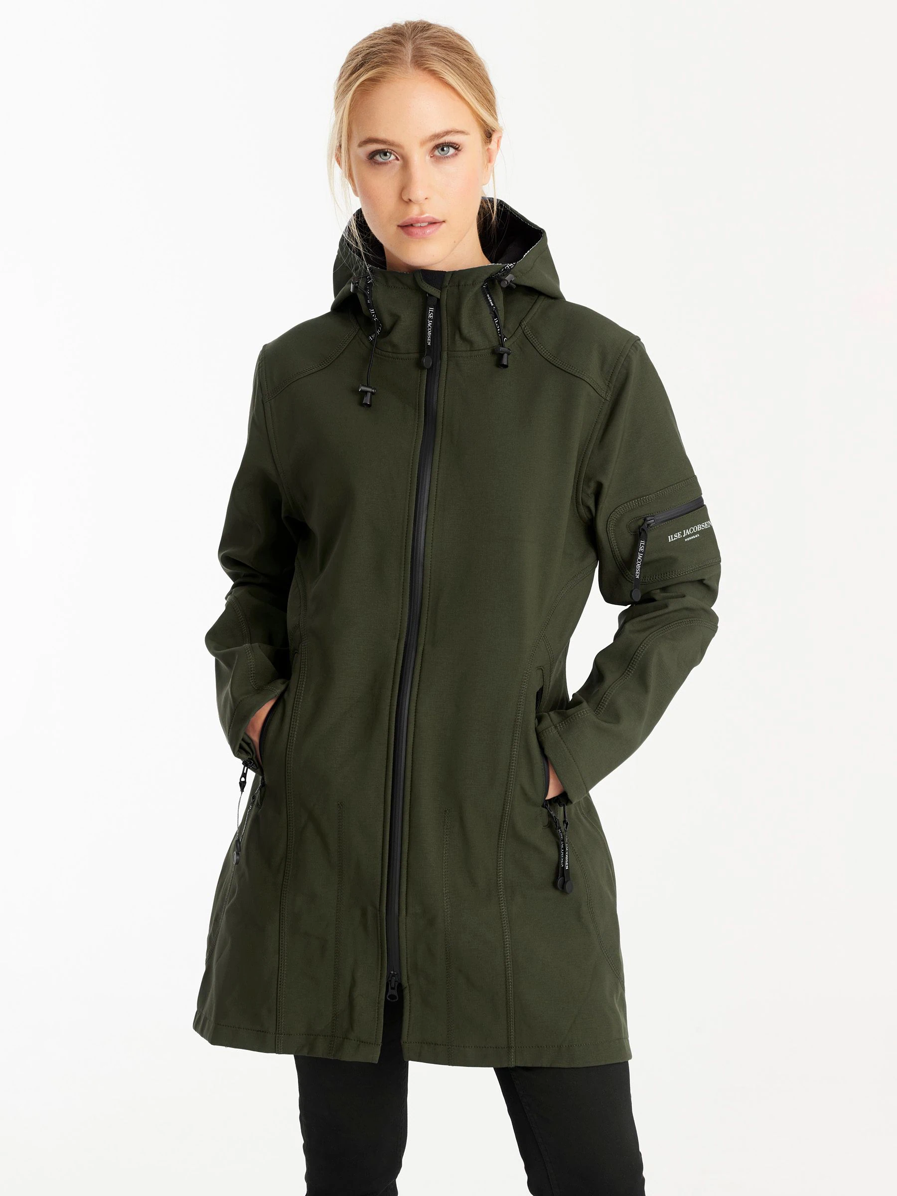 Groen - Ilse Jacobsen waterdichte functionele softshell regenjas