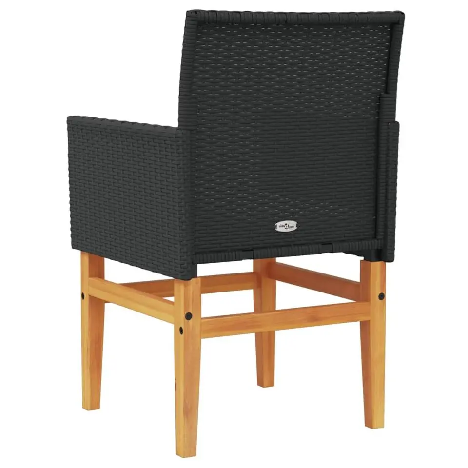 vidaXL - Tuinstoelen - Kussens - Zwart - Poly rattan - 2 stuks