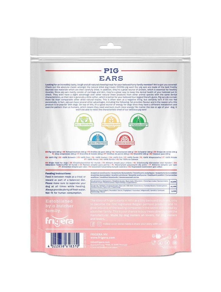 Frigera - Natural Dog Chews Griseører 400gr