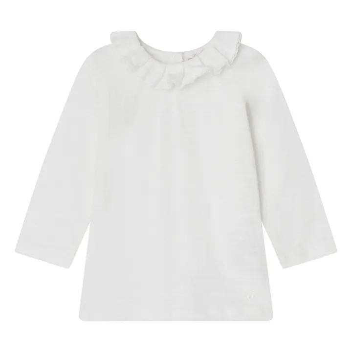 Bonpoint T-Shirt Flamé Col Volant Billa | Ecru