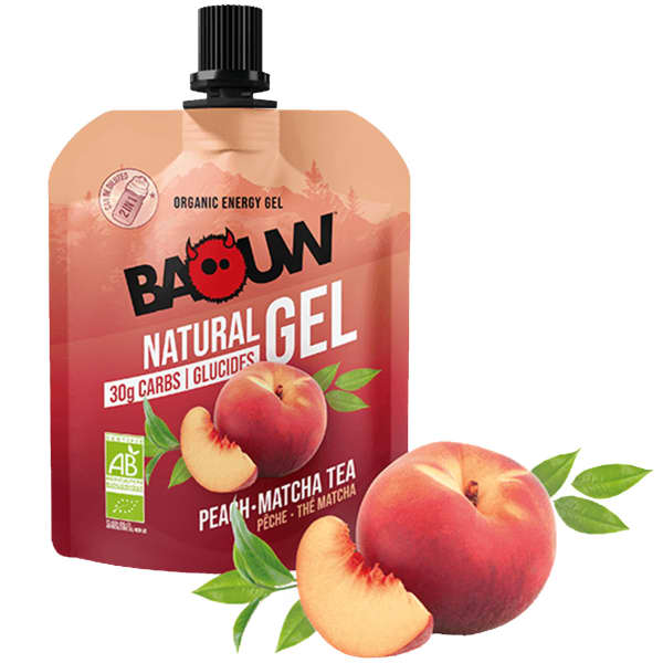 Gels énergétiques BAOUW GEL NATUREL BIO PÊCHE 85G