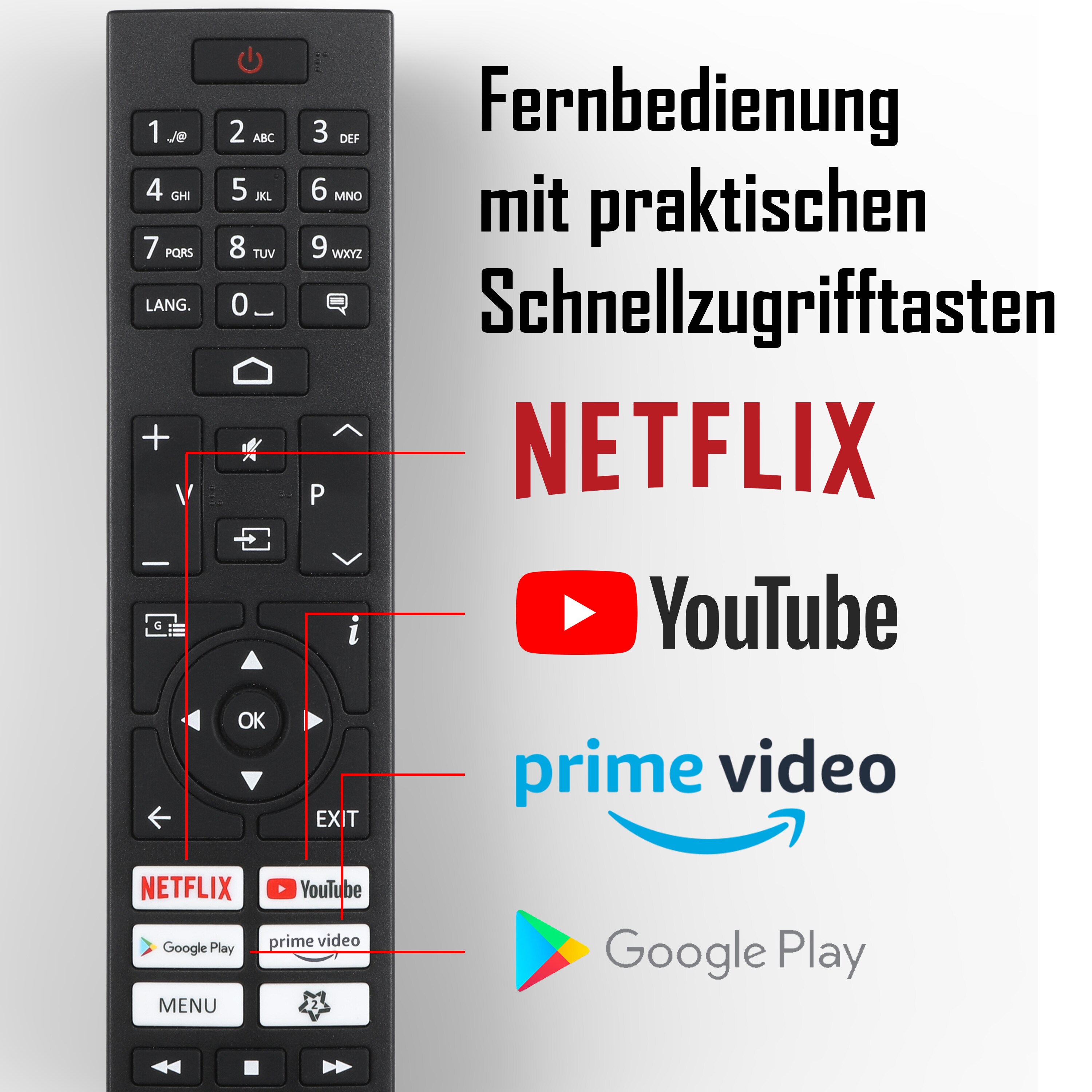 JVC LT-24VAH3255 24 Zoll Fernseher/Android TV (HD Ready, HDR, Triple-Tuner, Smart TV)