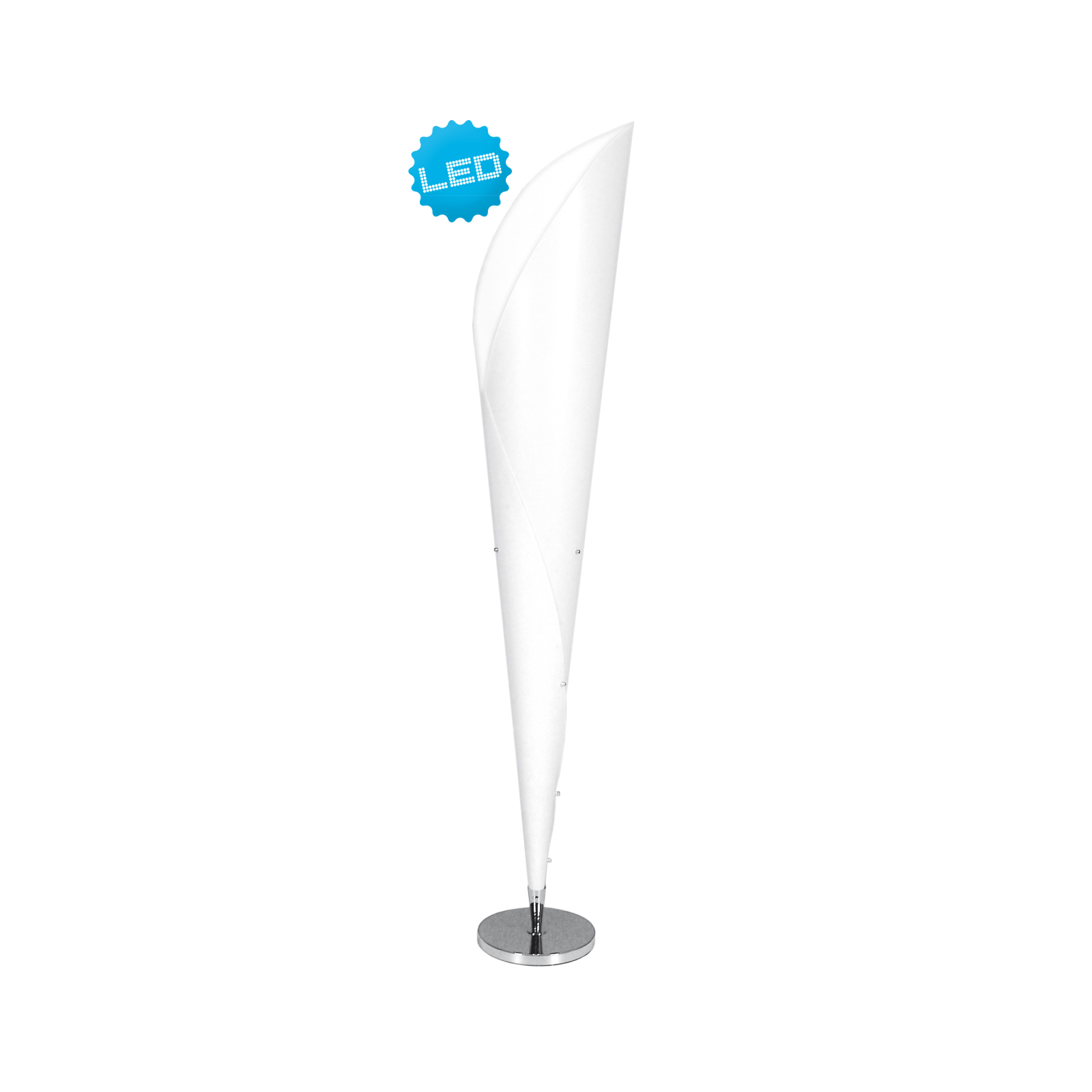 Stehleuchte - silberfarben-weiß - 162 cm