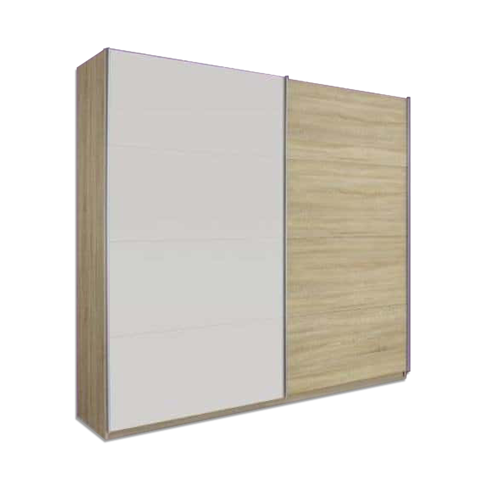 Schwebetürenschrank - alpinweiß-Sonoma Eiche - 271 cm