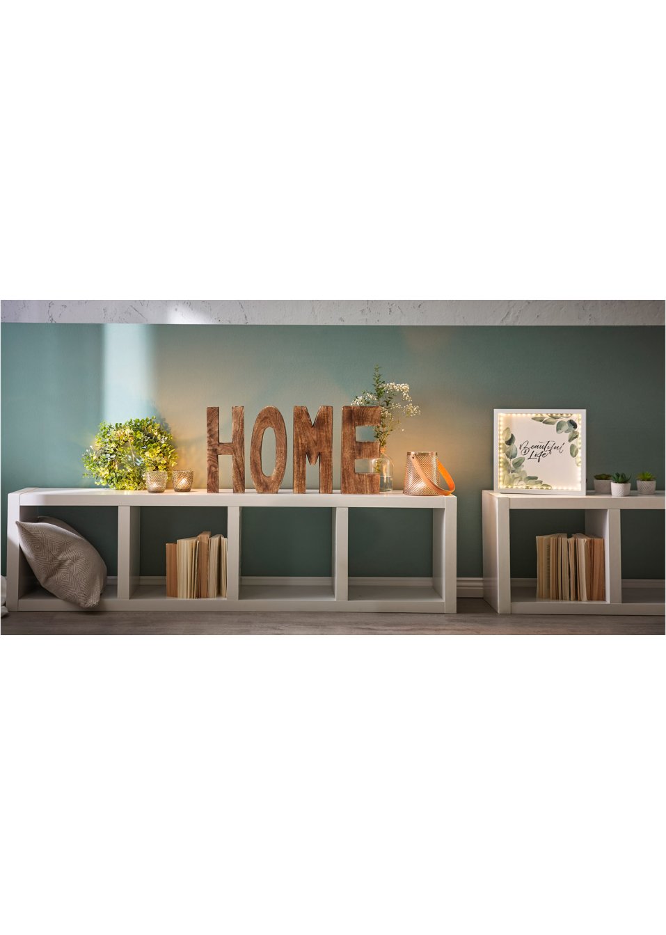 Objet déco lettres HOME (Ens. 4 pces.)
