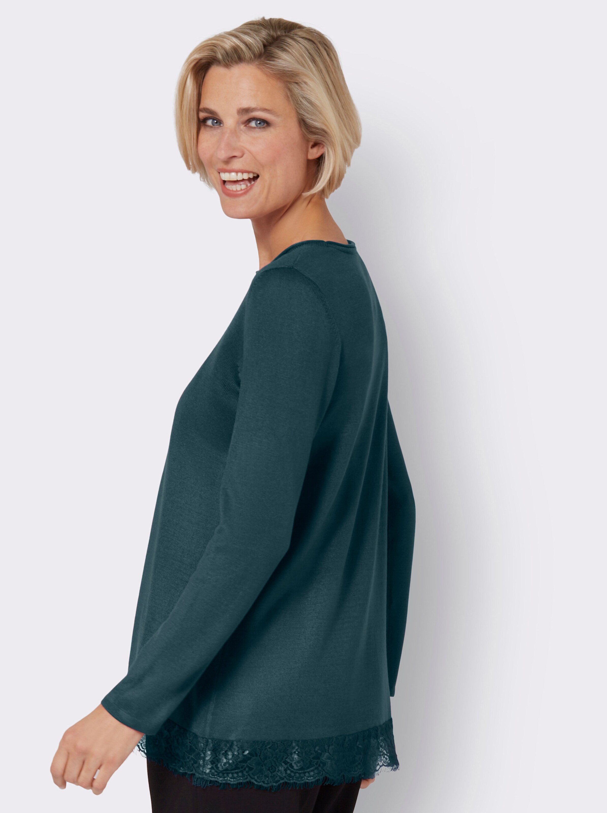 Longpullover mit Spitze
