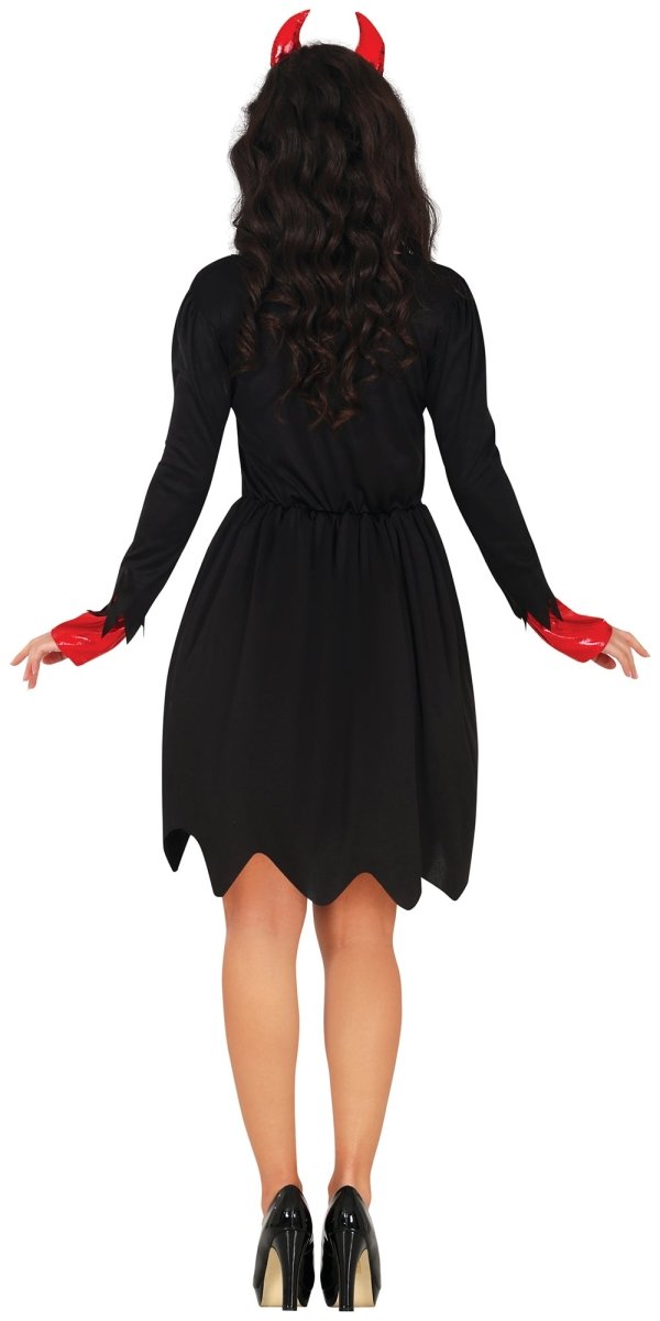 Halloween Jurk Zwart Rood Dames Duivel