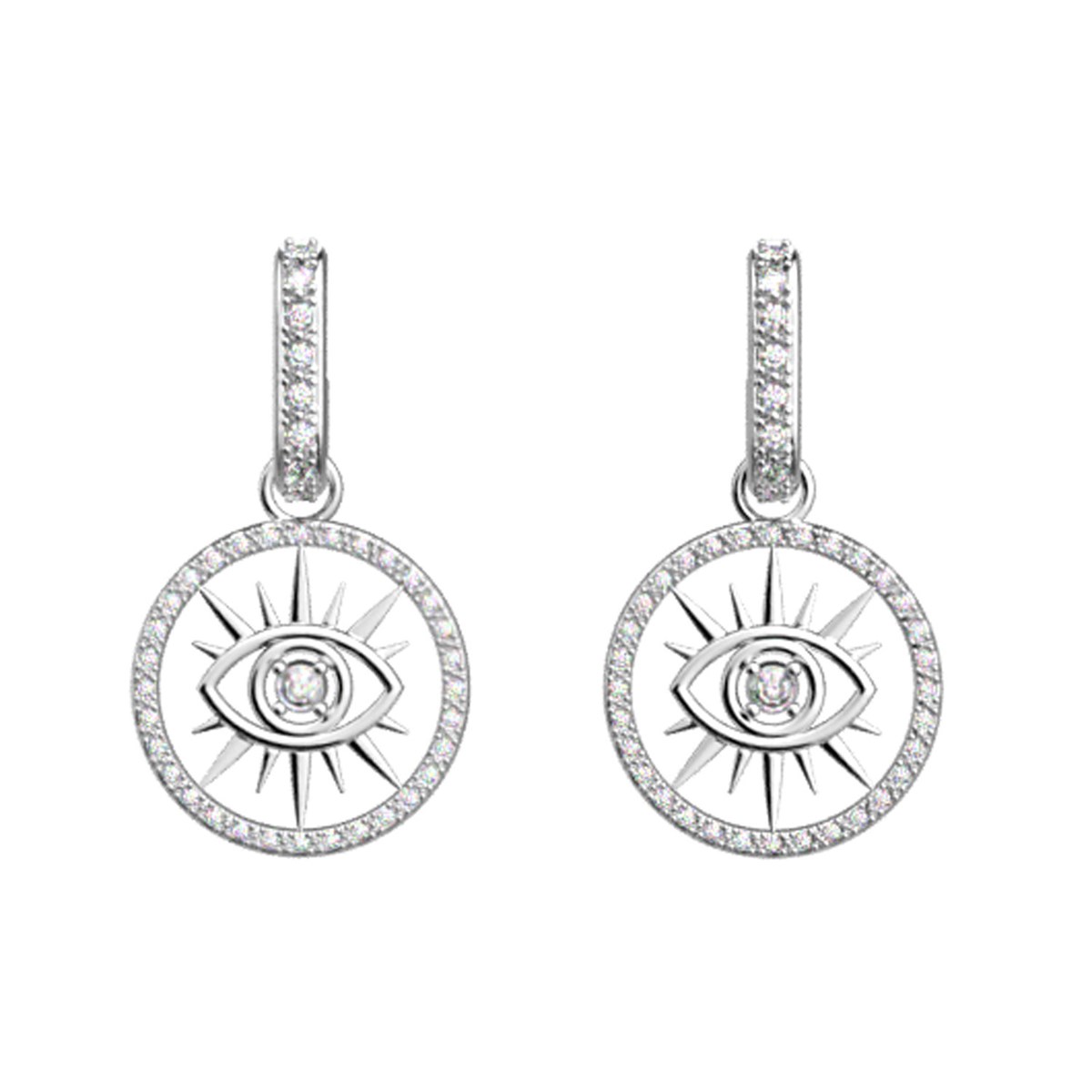 Boucles d'oreilles Les Georgettes Oeil argentéesCollection Les Précieuses 16mm