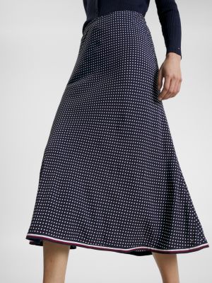Saia midi de bolinhas