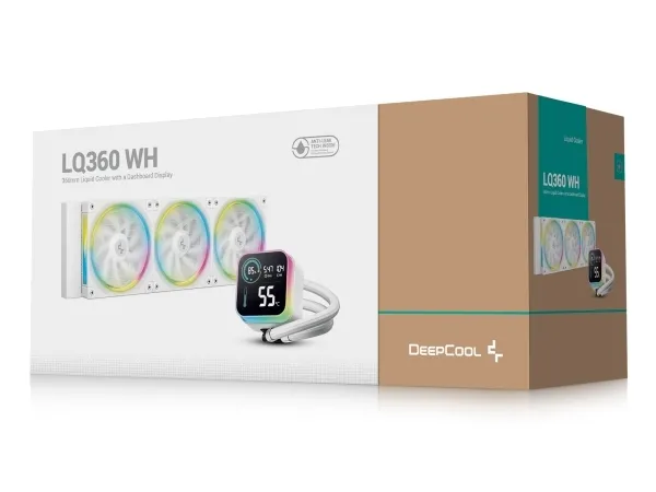 DeepCool LQ360 WH, Væskekølingssæt, 12 cm, Sort