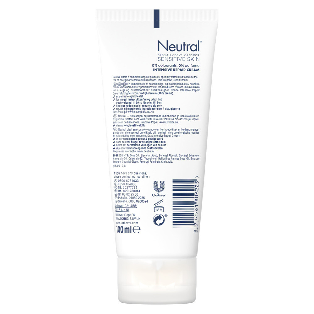 6x Neutral 0% Intensive Repair Cream Parfumvrij100 ml