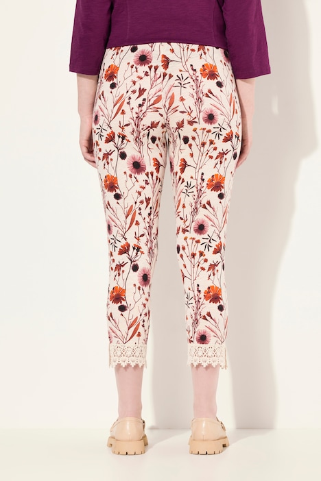 7/8-Leggings, Blüten, Spitze, Elastikbund, Biobaumwolle