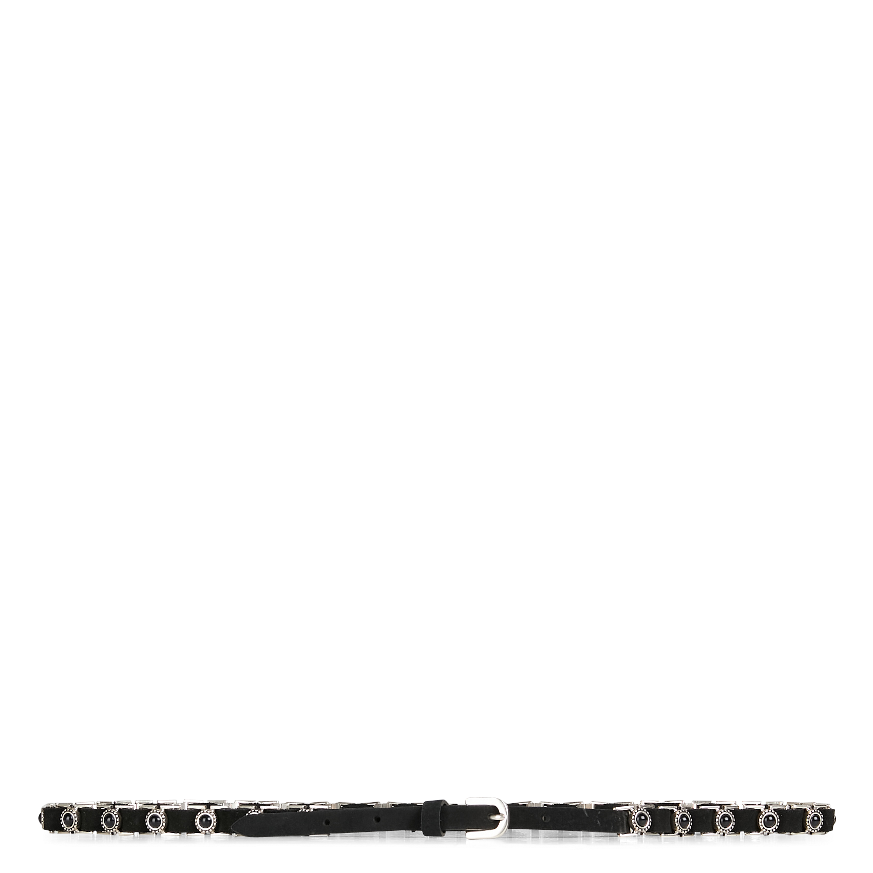 BERYL - Ceinture en cuir velours | Noir