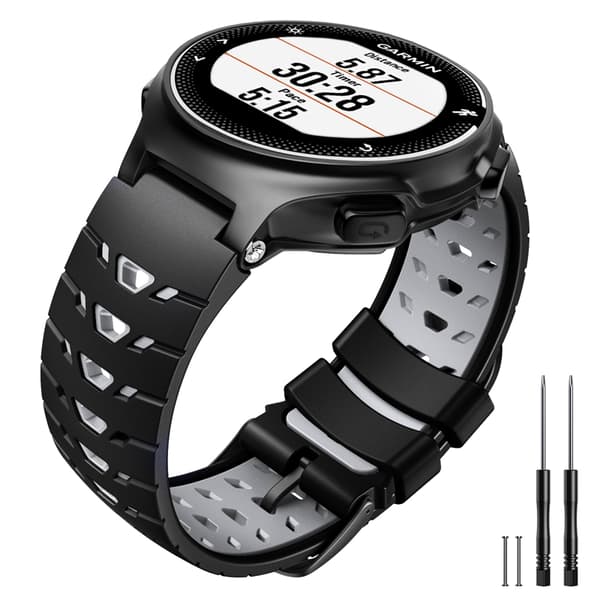 INF Klokkereim til Garmin Forerunner 630 Silikon Svart/Grå