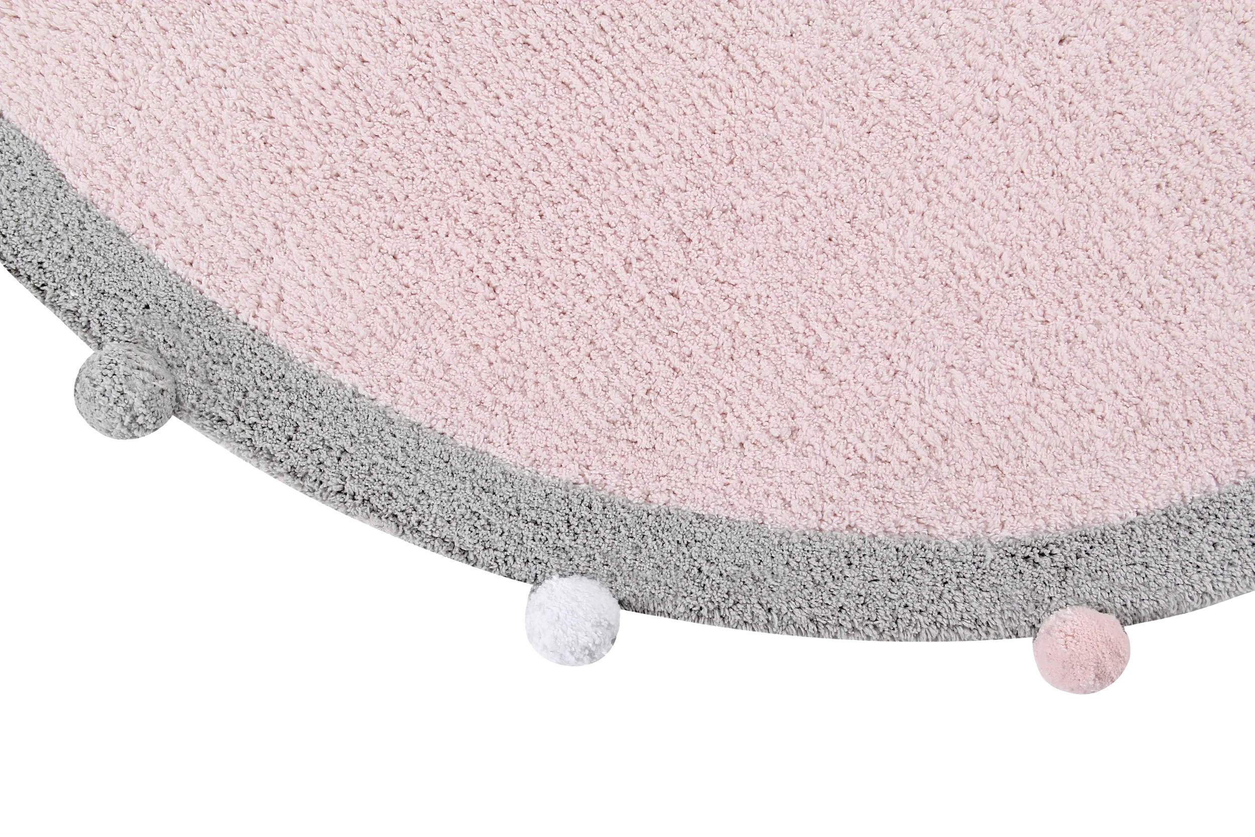 PÉTILLANT - Tapis rond lavable en coton | Rose