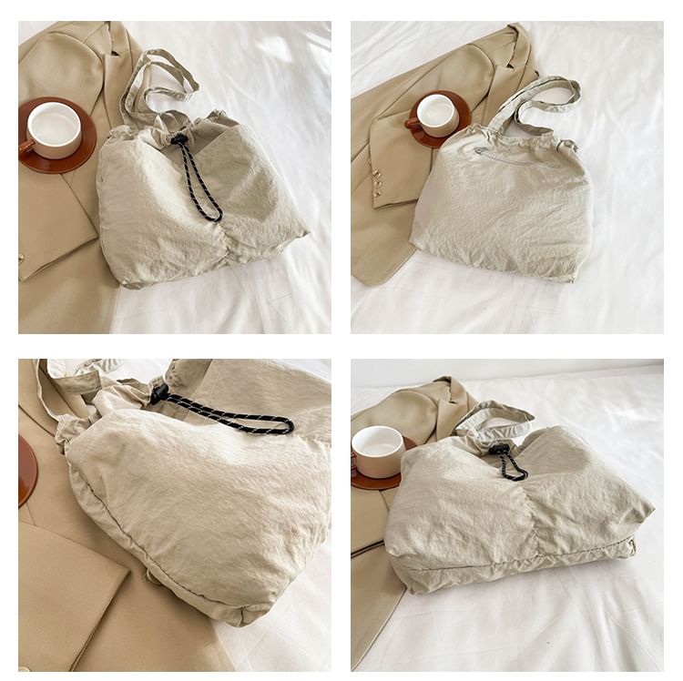 HOVERUP - Effen nylon tas met trekkoord