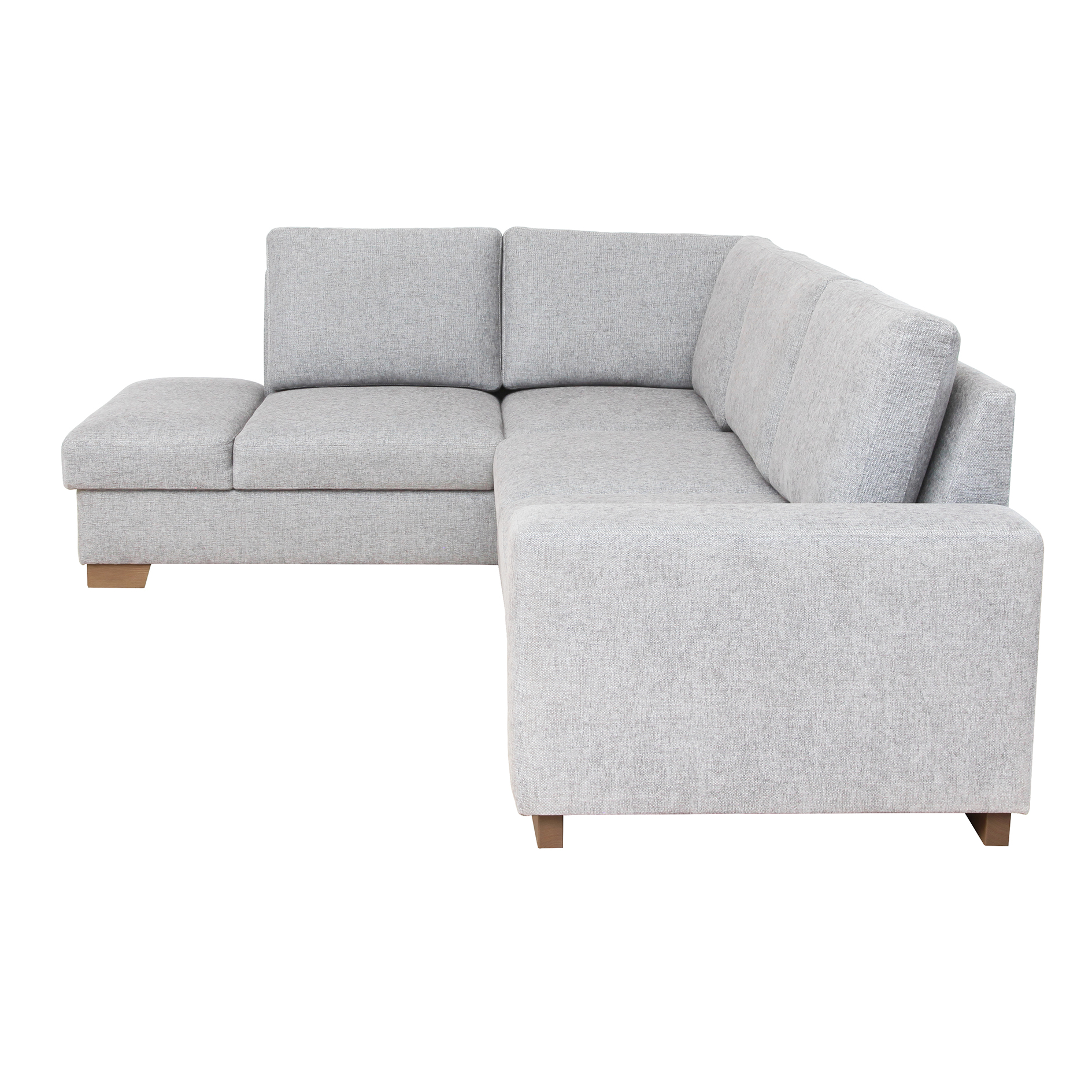 Ecksofa - creme - Liegefunktion - Staukasten - Ottomane links