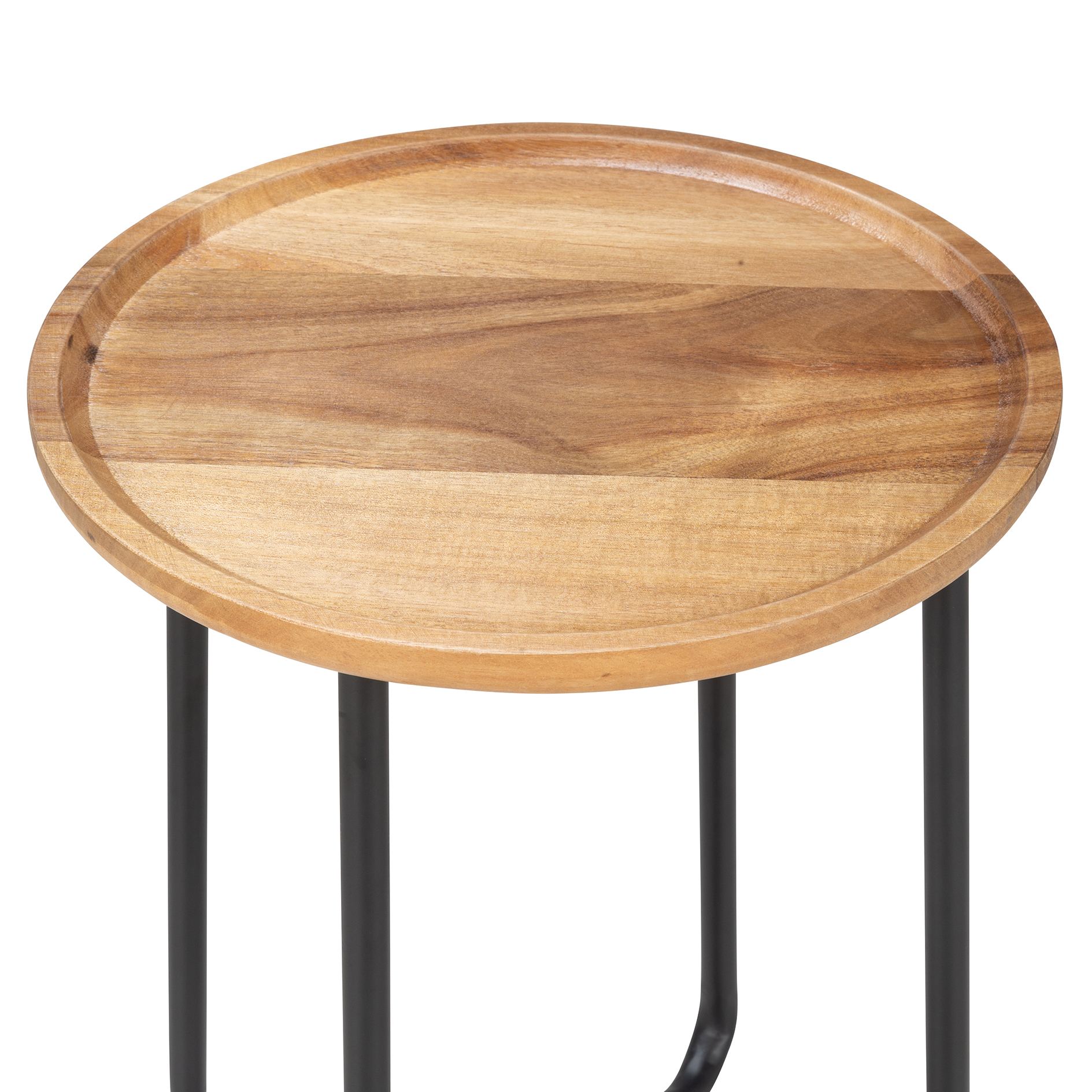 Beistelltisch - Akazie - schwarz - Ø 35 cm