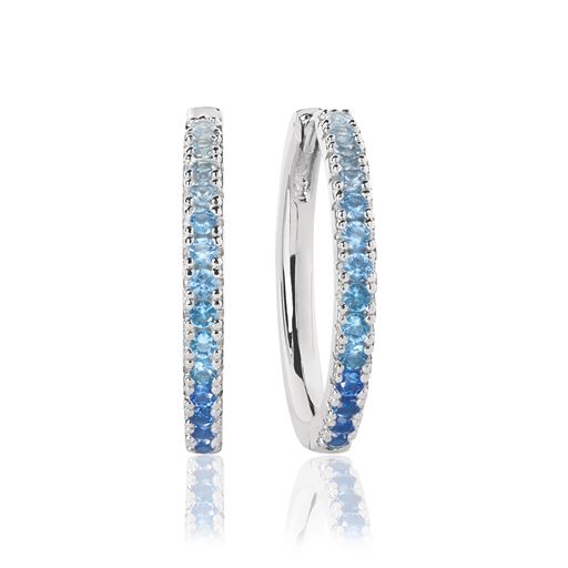 Sif Jakobs Jewellery Ellera Grande Øreringe, Sølv/Lyseblå