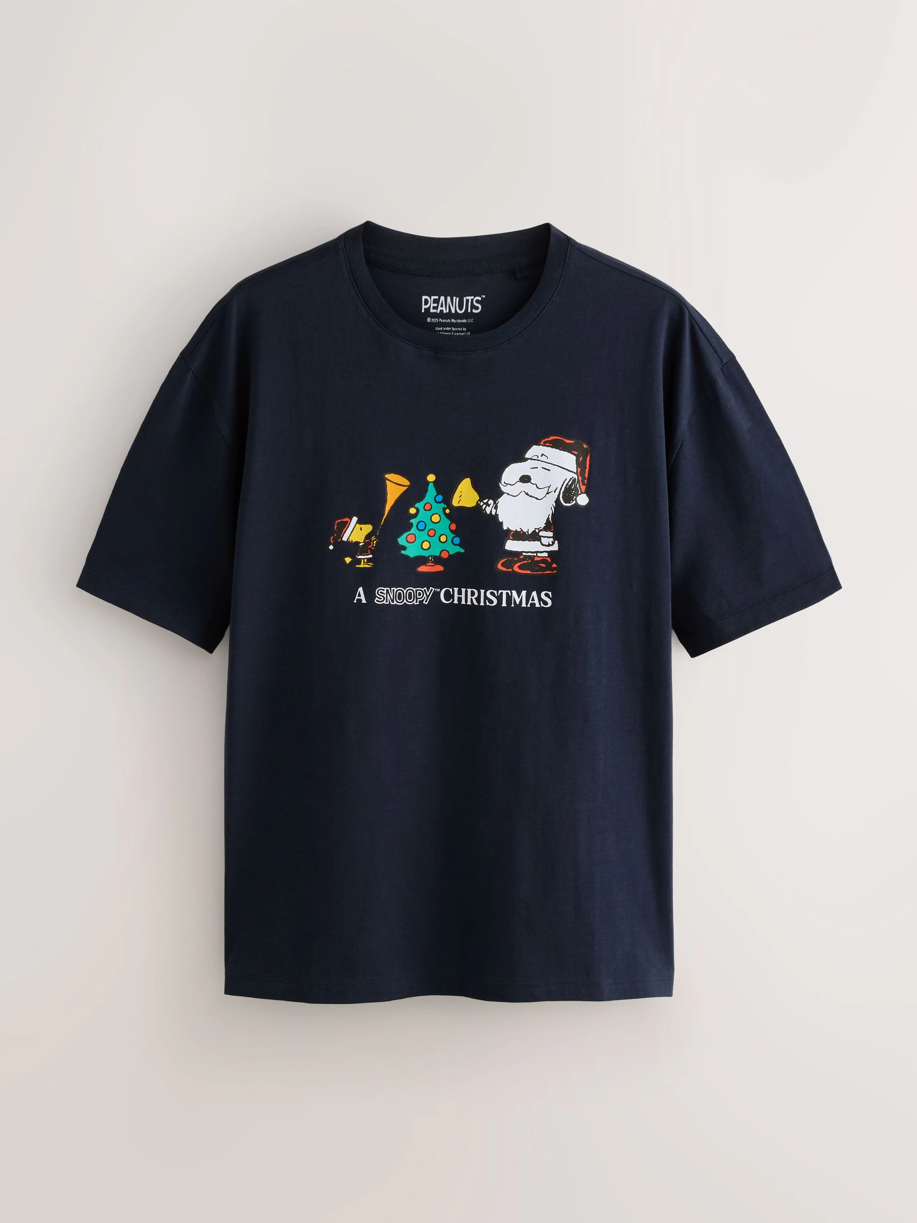 Marineblauw Snoopy - Normale Pasvorm - Kerstmis T-shirt met grafische print