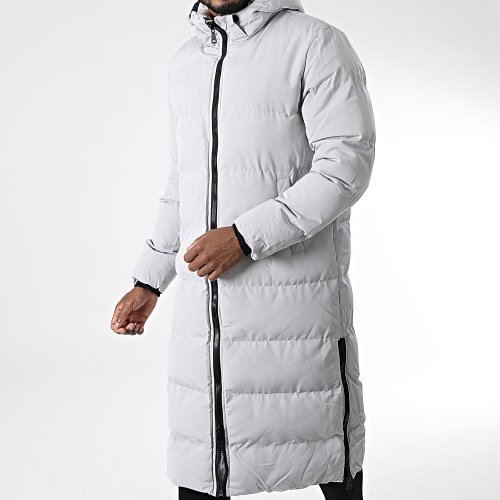 Doudoune Capuche Longue Gris