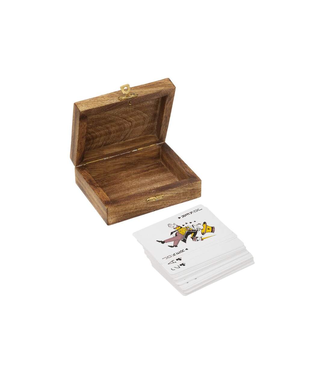 Jeu de Cartes en Bois Odile 11cm Marron