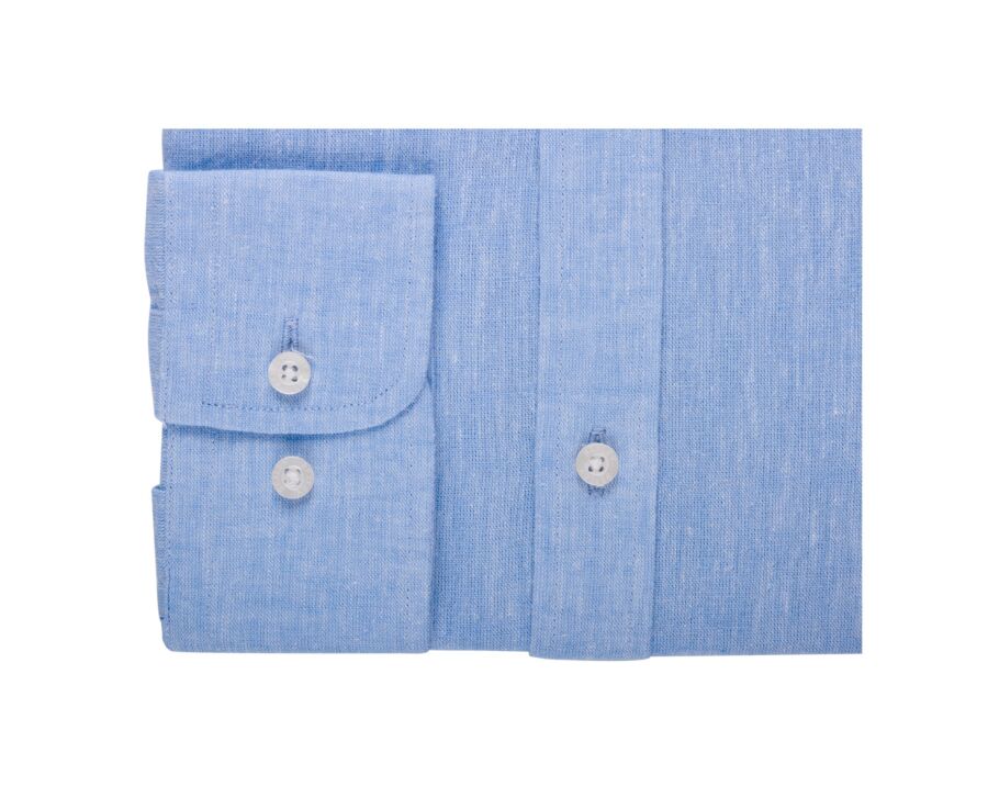 Chemise coton lin chambray bleu - SILBERT
