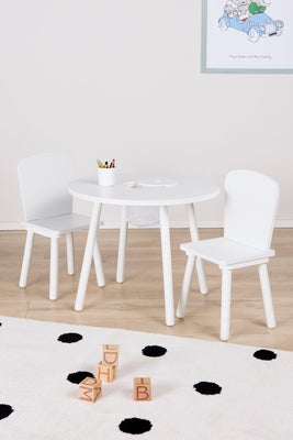 Cloudberry Castle BREE Bord og Stoler med Oppbevaring, Hvit