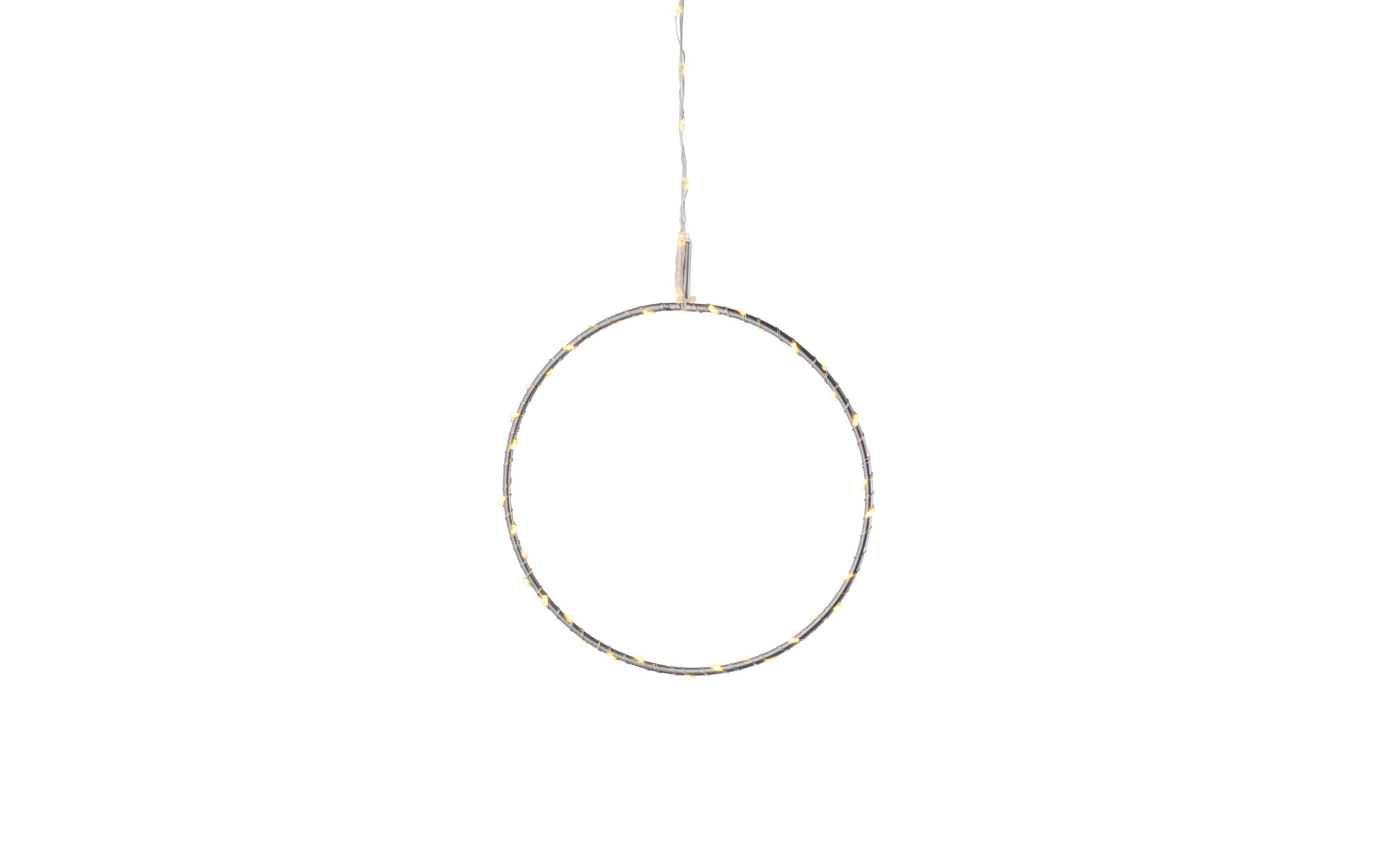 Fensterhänger Liva Kreis, 60 LEDs, Ø 20 cm, SilberLED Kreis in silber 20 cm